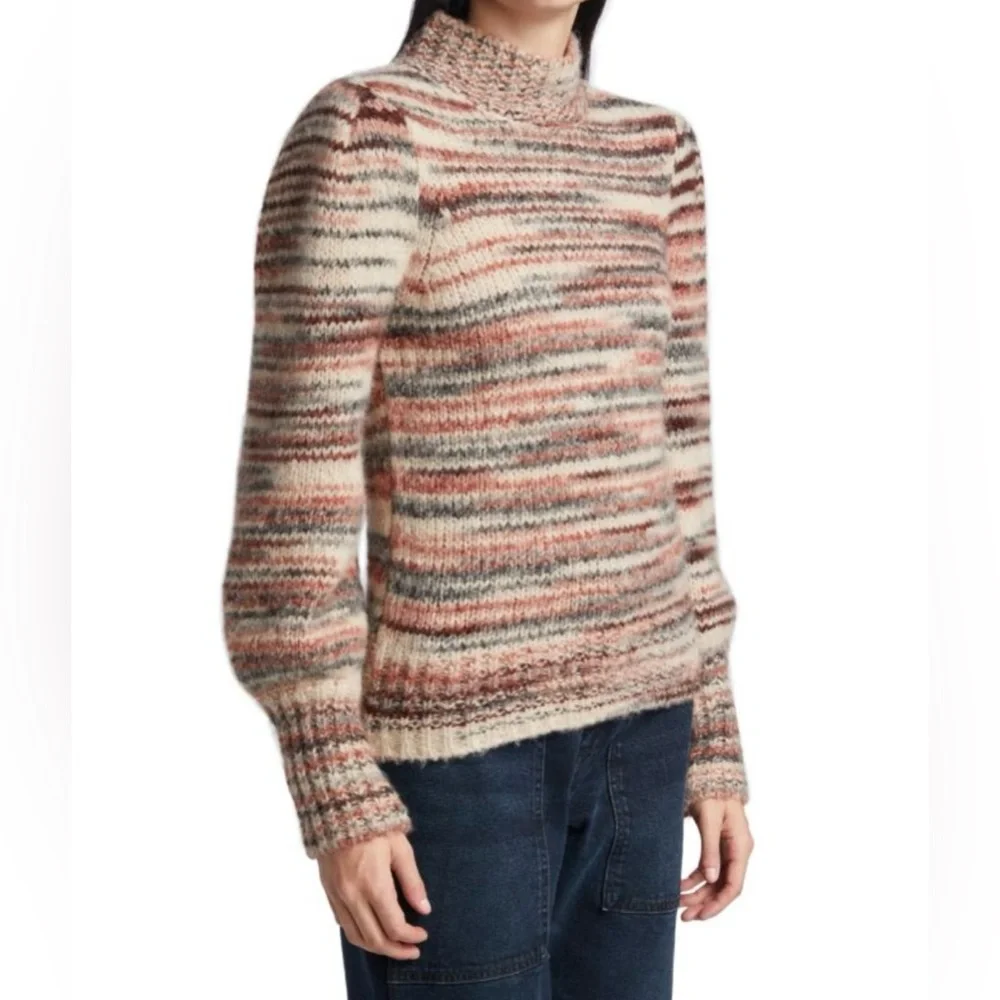 Veronica Beard Alston Alpaca Striped Knit Women's Sweater - Picture 6 of 8